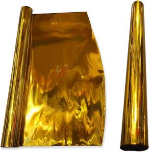 Tiptop Decoration Mirror Colour Metalized Polyester Paper Film Roll(55 Meter)(20Inch)(Fine Golden)