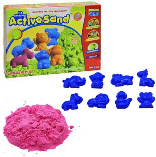 AR KIDS TOYS Active Sand Animals Play Set | Squeezable Sand Never Dries Out Sand Kit for Kids