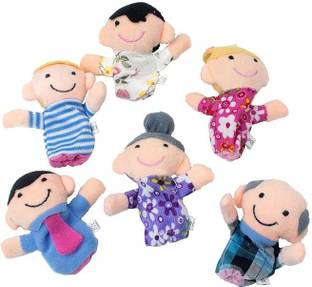 ASIAN HOBBY CRAFTS Family Finger Puppets - Pack of 6pcs for Kids Activity, Kids Toys, Home School
