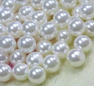 RUHAILA 10 MM WHITE PEARL BEADS FOR JWELLERY ART CRAFT 200 PCS