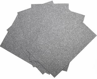 Vintager Glitter Foam Sheet with Silver Stickers Crafty Fun for Kids and Adults (10 Pcs)