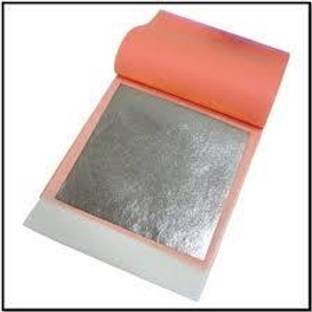 ask vark wala A.K Silver LEAF Facial,Spa,Sweets Decoration 6X4 INC (Pack of 20) A-44