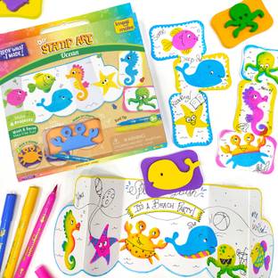 Imagimake Stamp Art - Ocean - DIY Kids Art Set - For Girls and Boys 3 Years+