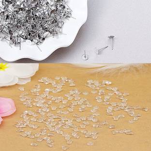 NAVMAV Earring Backpush Back Clear Bullet Clutch Rubber Stoppers & Flatpad Safety 25pc