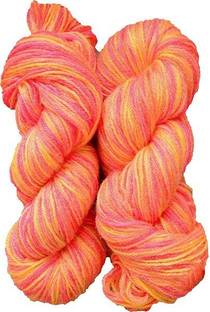 Oswal wool Knitting Yarn Wool, Multi Orange 300 gm Woolen Crochet Yarn Thread. Best Used with Knitting Needles, Crochet Needles. Wool Yarn for Knitting. Best Woolen Thread.