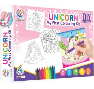 Ratnas Unicorn My first coloring kit 24 coloring sheets Included (1050)