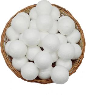 PRANSUNITA 24 Pcs Craft Styrofoam White Smooth Balls for DIY Crafts & Solar System Models