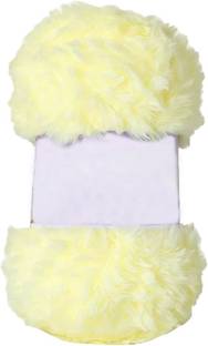 PRANSUNITA Super Soft Faux Fur Chunky Wool Yarn for Knitting and Crochet Project, 100 gm (Lemon Yellow)