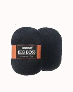 Vardhman BIG BOSS WOOL BALL HAND KNITTING WOOL/ART CRAFT,NEEDLE ACRYLIC YARN THREAD DYED 400GMS BLACK SHADE NO.13