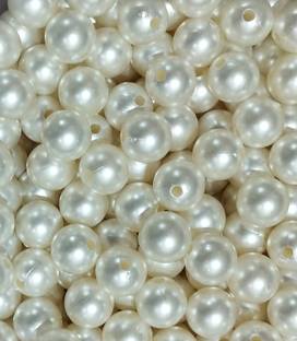 RUHAILA 12 MM BIG SIZE OFF WHITE PEARL PLASTIC BEADS FOR JWELLERY ART & CRAFT 100 PCS
