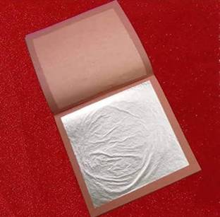 A.K COLLECTION Edible Finest Silver Leaves | Chandi Vark for Sweets (Pack of 10 Leaves)