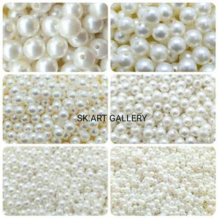 SK ART GALLERY 6 different shapes off white pearl beads, total beads 3150pieces.