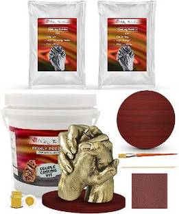 Mold Your Memories 3D Couple Casting Kit With Wooden Base For Couple Hand