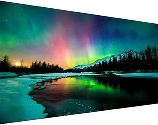 HASTHIP 5D Diamond Painting Kit Aurora Lake Diamond Painting Kits for Adults Canvas 15.7 inch x 27.5 inch Painting