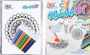 DANDLES Fun Play Time Mandala Art Kit for Kids, Coloring, Painting, DIY Activity Set