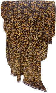 PRANSUNITA Leopard Tiger Print Velvet Felt Fleece Fabric - Size 38 x 62 inches