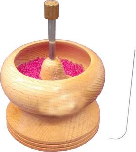 GOGNA Beading Tools - Bead Spinner & 1 Pc Big Eye Beading Curved Needle 3.5 Inches