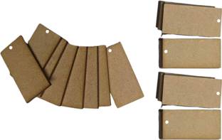 R H lifestyle Rectangle MDF Board with Hole Small Mdf Art Board Wooden Keychain 20 Pcs 2 Inch