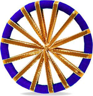 Stylewell Pack of 10 (7.5cm Diameter) Gota Wrapped Chakri Blue Bangles For Wall Decor