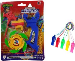 imtion 2 in 1 ( 1 Whistle seeti toy + Beyblade Toy Super Top Powerful Dragon