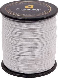 DAMODARAM 0.8 MM Elastic Thread Making Necklace Bracelet Art Crafts & DIY (100 MTR, White)