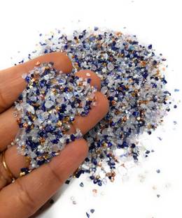 Ditya Crafts Resin Granules/ Glitters/ Stones Pack of 100 Grams Blue Metallic Mix Multicolor
