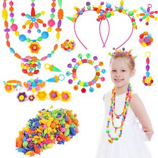 Birthday Popper DIY Fashion Jewelry Making Colourful Beads Kit for Girls of All Age Group