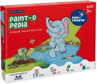 Fevicreate Finger Painting Kit for Kids, Toddlers for 3 Years and Above, Diwali Gift for Toddlers, Children and Preschoolers, Washable and Non-Toxic Finger Paints