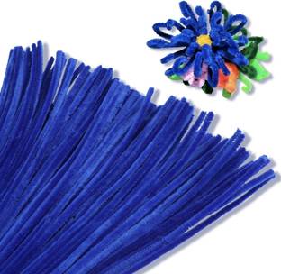 Batricher 100 Pcs Pipe Cleaner for Craft, Hobby, Fun, DIY Accessory Dark Blue