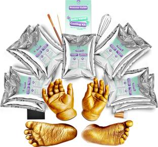 WowCast Baby Two Hands and Two Feet Casting Kit 0-9 Months,Newborn 3D Hand Casting Kit