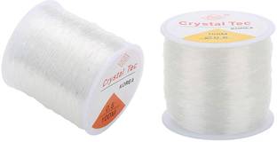 DIY Crafts 2Pc, 0.6mmX100m Roll Plastic Crystal Tec Beading Stretch Cords Elastic Line