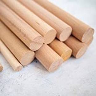Rarehaunt 9 inch-L X Dia.14 mm Wooden Dowel Rod Hardwood Sticks for Crafting Macramé 10 Pc