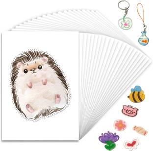 Climberty 20PCS Heat Shrink Plastic Sheets, Shrink Film Sheets Blank Shrink Art Film Paper