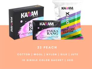 KADAM Fabric Dye Colour, Shade 22 Peach, Pack of 10 Single Color Pouches