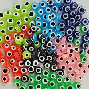 SRR Evil Eye 8mm Round Disc Shape Beads, 7 colors, 175 Pcs Packet