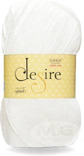 KNIT KING Knitting Yarn Wool Desire White 100 gms Best Used with Knitting Needles