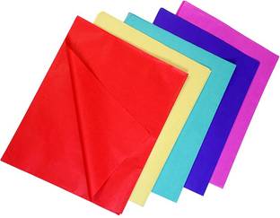 PRANSUNITA 120 Sheets Colored Tissue Paper Kite Making 5 Solid colors -20 gsm