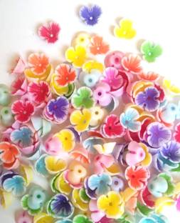 Atifa MULTICOLOR ACRYLIC BEADS FLOWER FOR CRAFT AND JEWELLERY MAKING[ PACK OF 500 PCS]