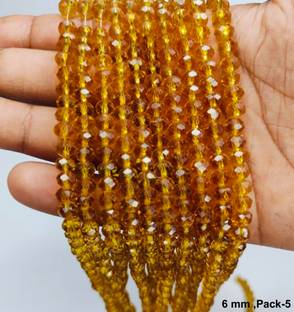 PriyaBeads Brown Transparent 6mm|16 inches with 85- 90Beads Per Strings(Pack of 5)