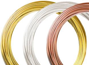Beadsnfashion Aluminium Wire, Art and Craft Colourful Wire for Jewellery Making, Flower Decoration and Floral Arrangement, 3 Pcs Combo, Size 1 mm