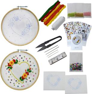 Embroiderymaterial DIY Hand Embroidery Beginner Kit Cute Heart Shape Design