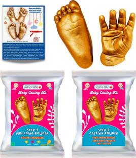 Dream Gifts Baby 1 Foot 3D Casting Kit (Moulding Powder 175 GMS, Casting Powder 250 GMS, Yellow)