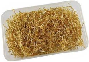 NANMAYA Quilling and Jewellery making accessories Eye Pins Gold 200 pieces