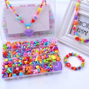 aalok enterprise Plastic Beads for Kids Crafts Children's Jewelry Making Kit