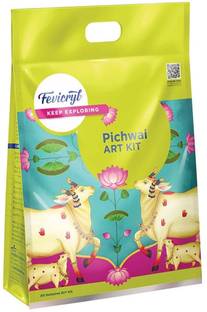 Fevicryl Pichwai Art kit With Pre-printed MDF boards, acrylic paints, brushes
