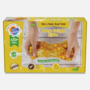 DIYScience Mango Delight Slime Kit, Scented Glitter Glue, Activator Gel & Jelly Cubes