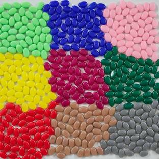 SRR Oval Shape Flat Beads 9 in 1 Colors, 450 Beads
