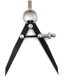 HOUF Spring Adjustable Compass Divider 3" Fine Point Black Powder Coated Precision Measuring for Jewellery Marking, Scribing, Craftsman, Architect,Artist,Carpenter Divider Caliper
