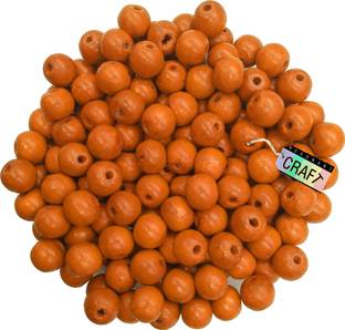 RESONANT CRAFT 100 Pcs 16mm Orange Wooden Beads For Jewelery Making, Art & Craft, DIY Projects