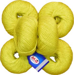 M.G Enterprise 100% Acrylic Wool Lemon (6 pc) Baby Soft Wool Ball Hand Knitting Wool/Art Craft Soft Fingering Crochet Hook Yarn, Needle Knitting Yarn Thread Dyed